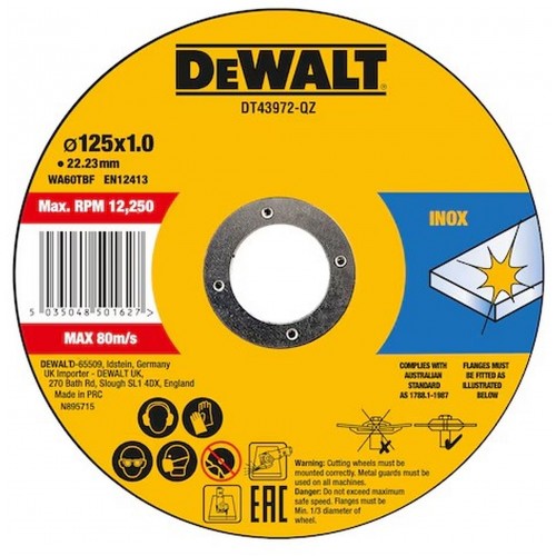 DeWALT DT43972-QZ Rezný kotúč na nerez 125 x1 x 22,2mm 10ks