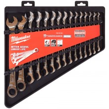Milwaukee 4932464994 Sada kombinovaných račňových metrických kľúčov max bite (15 ks)