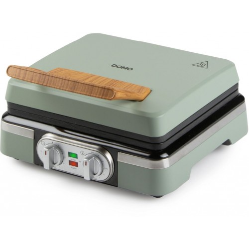 DOMO Vaflovač 4×7 s termostatom a časovačom – zelený DO9279W