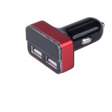 EXTOL ENERGY nabíjačka USB do auta, 12 / 24V, 2xUSB, merač, 3,4A, 17W 42084