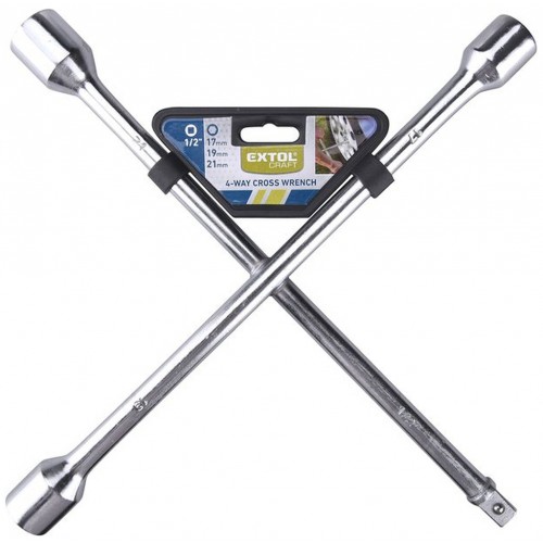 EXTOL CRAFT kľúč krížový na kolesá, 17-19-21mm-1/2 "6651