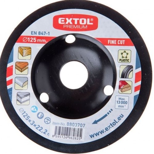 EXTOL PREMIUM kotúč rašplový na drevo, 125x3x22,2mm, jemný sek 8803707