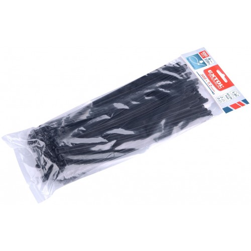 EXTOL PREMIUM pásky sťahovacie čierne, rozpojiteľné, 300x7,2mm, 100ks, nylon PA66 8856258