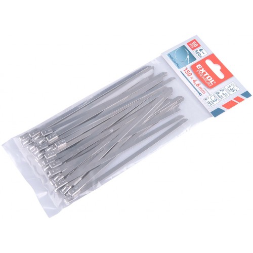 EXTOL PREMIUM pásky sťahovacie NEREZ, 150x4,6mm, 50ks 8856273