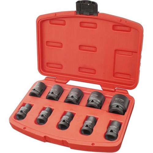 EXTOL PREMIUM hlavice nástrčné nárazové, sada 10ks, 1/2 ", 9-27mm, CrMoV 8818131