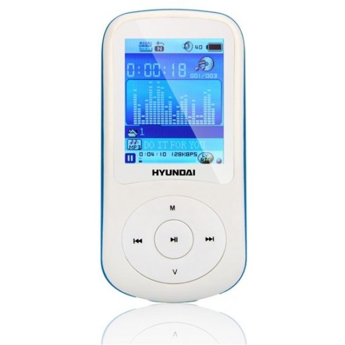 HYUNDAI MPC 401 FM MP3 / MP4 Prehrávač 4 GB, biely - modrý prúžok