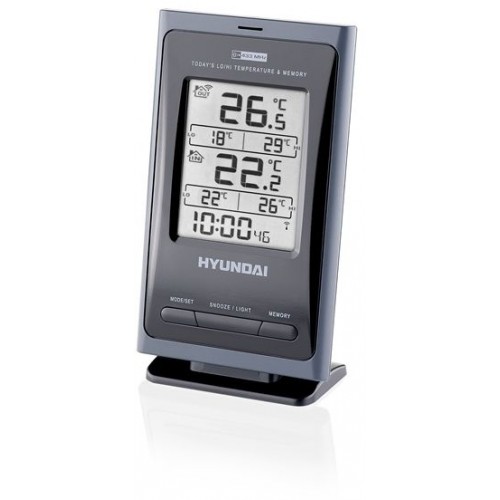 HYUNDAI WS 2494 Meteorologická stanica, čierno-strieborná farba HYUNDAI WS 2494 Meteorologická stanica, čierno-strieborná farba