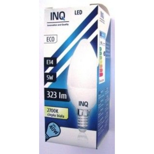 INQ LED žiarovka, E14svíč.5W B37, teplá biela IN712261