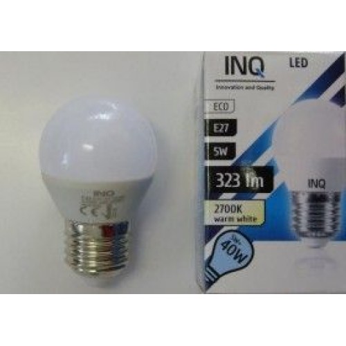 INQ LED žiarovka, E27 ilum.5W P45, teplá biela IN713992