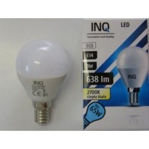INQ LED žiarovka, E14 ilum.9W P45, teplá biela IN714005 INQ LED žiarovka, E14 ilum.9W P45, teplá biela IN714005
