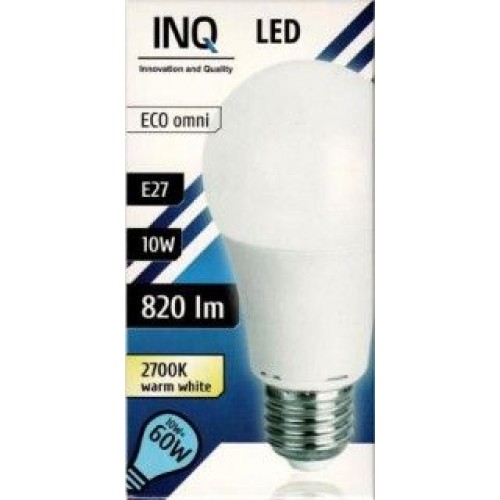 INQ LED žiarovka, E27 10W A60, teplá biela IN714579