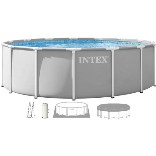 INTEX PRISM FRAME Okrúhly bazén 457 × 122 cm s kartušovou filtráciou 220–240V 26726ND