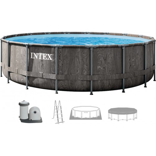 INTEX GREYWOOD PRISM FRAME Okrúhly bazén 549 × 122 cm s kartušovou filtráciou 12V 26744GN