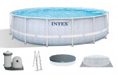 INTEX CHEVRON PRISM FRAME Okrúhly bazén 488×122cm s kartušovou filtráciou 220–240V 26746NP