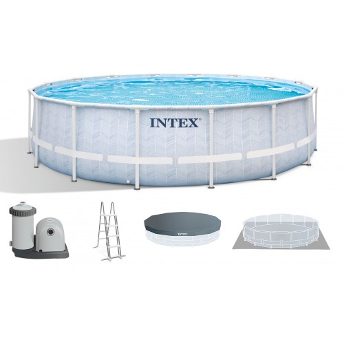 INTEX CHEVRON PRISM FRAME Okrúhly bazén 488×122cm s kartušovou filtráciou 220–240V 26746NP INTEX CHEVRON PRISM FRAME Okrúhly bazén 488×122cm s kartušovou filtráciou 220–240V 26746NP