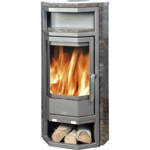 ABX Kiruna 4649-6-II krbové kachle na drevo, šedý plech + žula paradiso, vr. hornej dosky ABX Kiruna 4649-6-II krbové kachle na drevo, šedý plech + žula paradiso, vr. hornej dosky