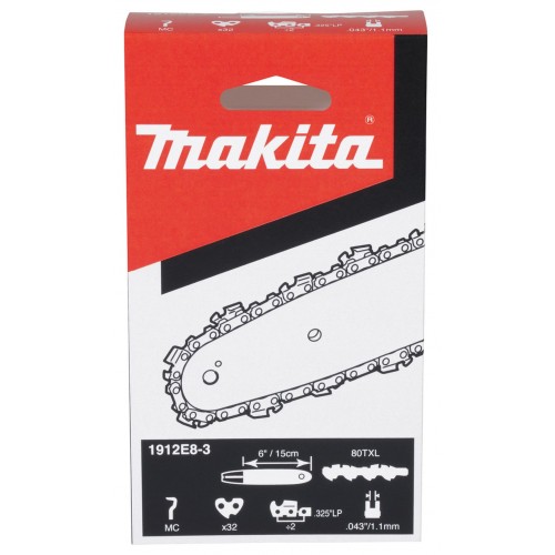 Makita 1912E8-3 Pílová reťaz 15 cm 1,1 mm 0,325" .043" 80TXL 32 článkov pre DUC150