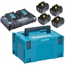 Makita 197626-8 sada batérie 4xBL1850B + dvojnabíjačka DC18RD + Makpac 3