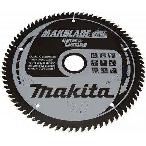 Makita B-32627 – Pílový kotúč na drevo MAKBLADE Plus 216 × 2,8 × 30 mm, 80 zubov Makita B-32627 – Pílový kotúč na drevo MAKBLADE Plus 216 × 2,8 × 30 mm, 80 zubov