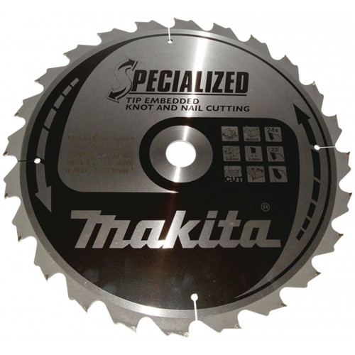 MAKITA B-33087 Pilový kotúč na drevo SPECIALIZED so zapustenými zubami 355x3x30mm 24Z MAKITA B-33087 Pilový kotúč na drevo SPECIALIZED so zapustenými zubami 355x3x30mm 24Z