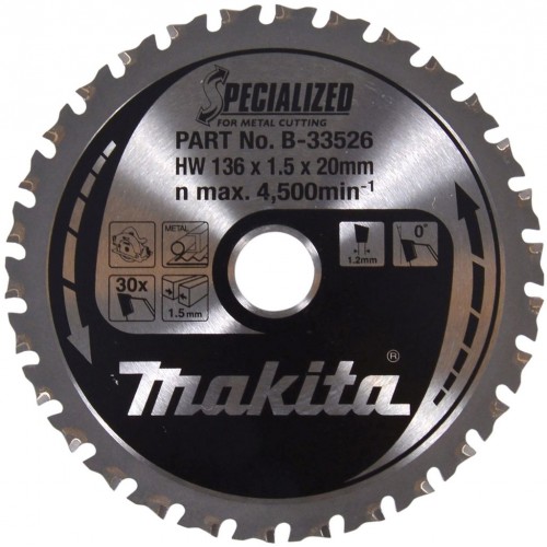 Makita B-33526 Pílový kotúč na kov 136x20mm 30T =old B-10615