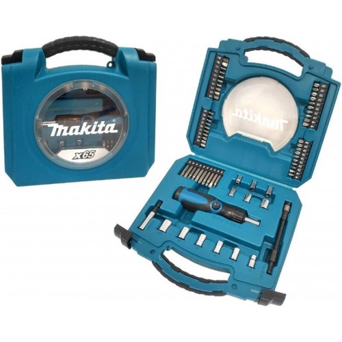 Makita D-42020 sada bitov a 1/4" hlavíc so skrutkovačom, 65dielna