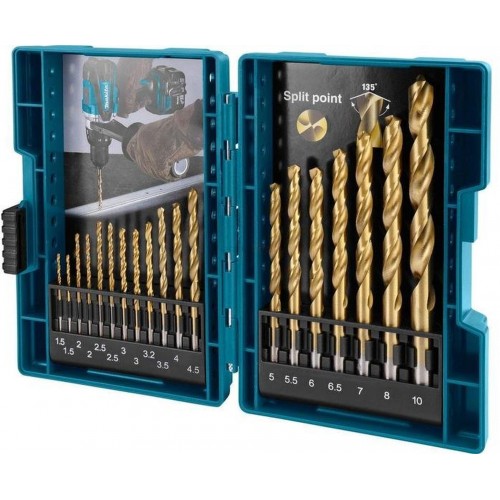 Makita D-67527 Súprava vrtákov HSS-TiN 19ks Makita D-67527 Súprava vrtákov HSS-TiN 19ks