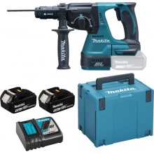 Makita DHR243RTJ Akumulátorové kombinované kladivo SDS-PLUS LXT 18V/2x 5,0Ah, Makpac