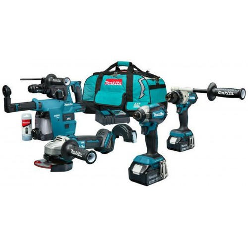 Makita DLX4155TX1 Kombo súprava DGA504 + DDF486 + DTD153 + DHR243 + (18V/2x5,0Ah) Taška