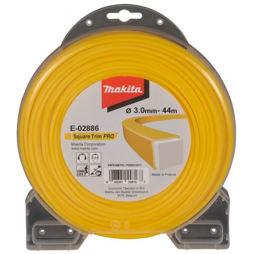 Makita E-02886 Struna nylonová Pre 3,0mm, 44m, žltá, hranatá