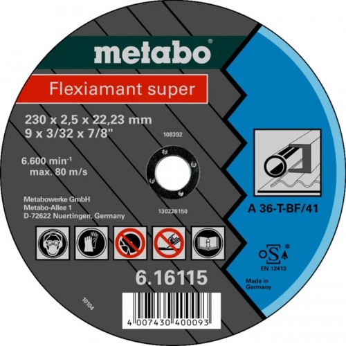 Metabo Flexiamant super 230x2,5x22,23 oceľ, TF 41 616115000 Metabo Flexiamant super 230x2,5x22,23 oceľ, TF 41 616115000