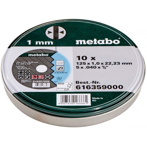 Metabo 10 rezných kotúčov SP 125x1,0x22,23 Inox, TF 41 616359000