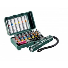 Metabo Box s bitmi "SP", 29 dielov + Mini Flash light 626721000