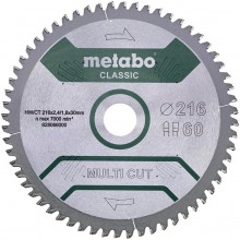 Metabo "Multi Cut Classic" HW/CT Pílový kotúč 216x30, 60 PZ/LZ 5° 628066000