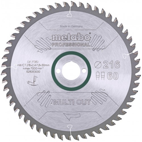 Metabo "Multi Cut Professional" Pílový kotúč 216x30, Z60 FZ/TZ, 5 ° NEG. 628083000