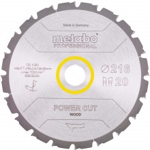 Metabo Pílový kotúč "Power Cut Wood - professional" 216x30, Z20 WZ 5° 628230000
