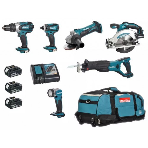 Makita DLX6011 Aku sada 18V Li-ion (DHP458Z+DSS610Z+DJR181Z+DTD146Z+DGA452Z+DML802Z)