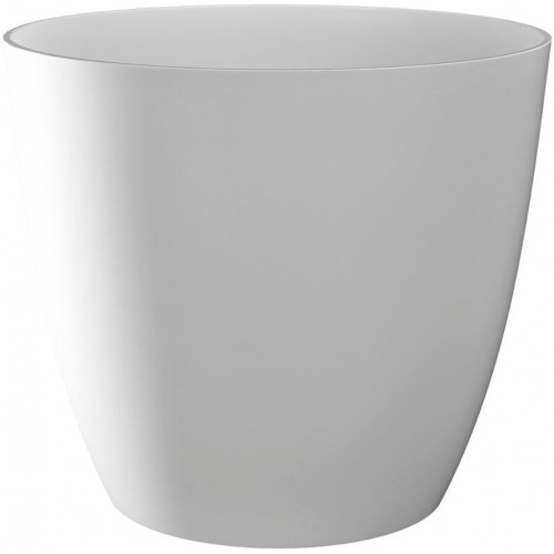PLASTKON Dekoratívní kvetináč Ella matný 18 cm lesklá biela