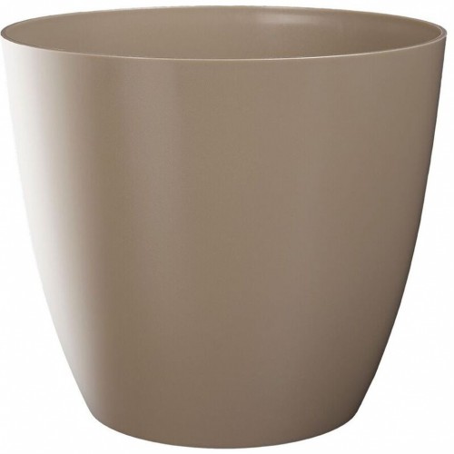 PLASTKON Dekoratívní kvetináč Ella matný 15 cm lesklá taupe