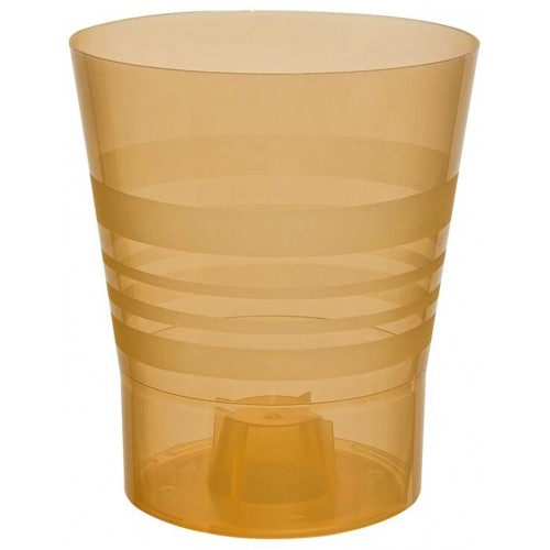 PLASTKON Dekoratívne kvetináč Orchid 11 cm transparentná oranžová