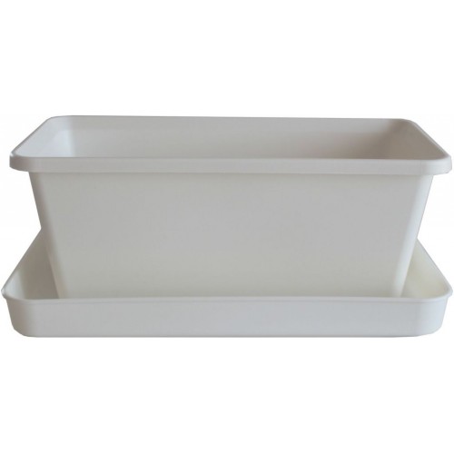 PLASTKON Truhlík Small window box s miskou 20 cm biela