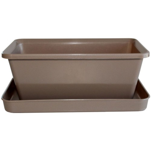 PLASTKON Truhlík Small window box s miskou 20 cm taupe