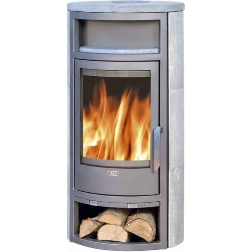 ABX Polar 4654-4-II krbové kachle na drevo, šedý plech, piecka mastenec