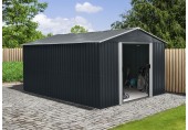 Riwall PRO RMSA 12x10 Anthracite - záhradný domček kovový 3 x 3,7 m SD-X1210-H170C-A