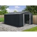 Riwall PRO RMSA 12x10 Anthracite - záhradný domček kovový 3 x 3,7 m SD-X1210-H170C-A