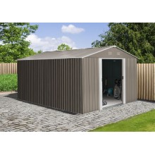 Riwall PRO RMSA 12x10 Brown - záhradný domček kovový 3 x 3,7 m SD-X1210-H170C-B