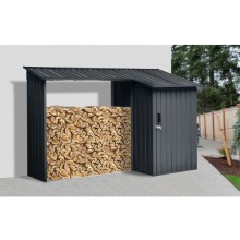 Riwall PRO RMWS 3x9 Anthracite - prístrešok na drevo s kôlňou 2,7 x 1,6 m WS-XDB-E-A