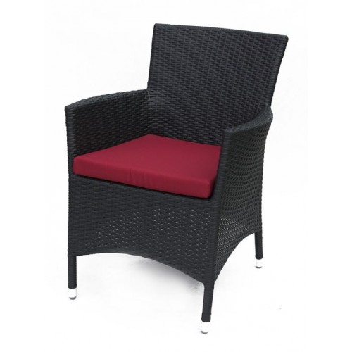 Kreslo ratanové plné s vínovou poduškou 17/4006 Kreslo ratanové plné s vínovou poduškou 17/4006