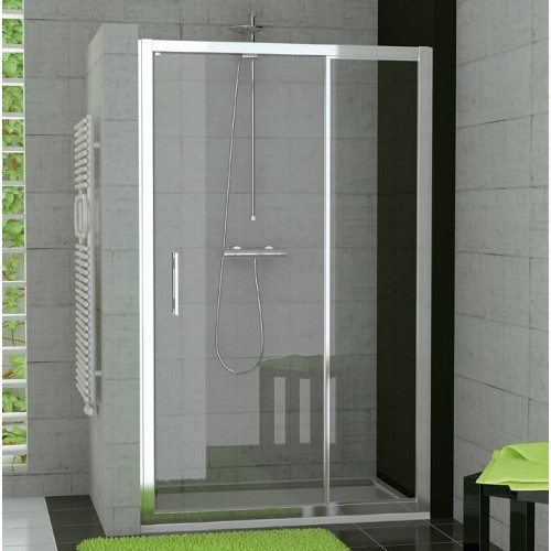 RONAL TED TOP-Line jednokrídlové dvere+pevná stena, 100 cm, aluchrom / línie TED10005051