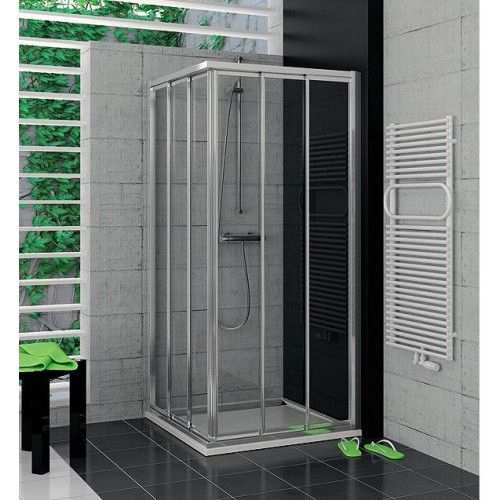 RONAL TOE3 TOP-Line rohový vstup, 100cm, ľavý diel, aluchrom / línie TOE3G10005051